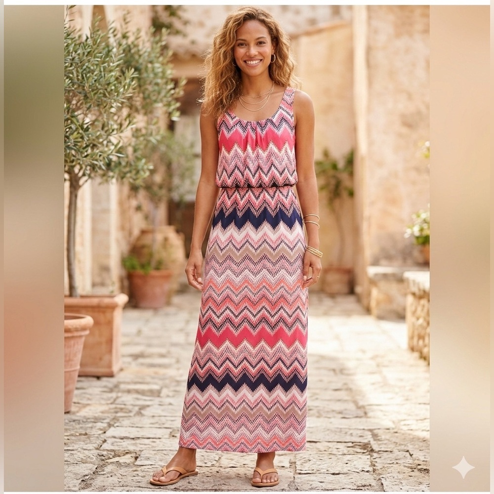 Three Pink Hearts Maxi Dress
